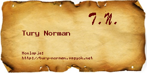 Tury Norman névjegykártya